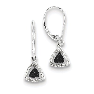 Black &amp; White Diamond Earrings Sterling Silver QE10836, MPN: QE10836, 883957026404