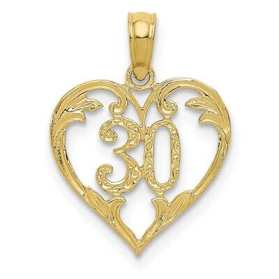30 In Heart Cut-Out Pendant 10k Gold 10C2958, MPN: 10C2958,