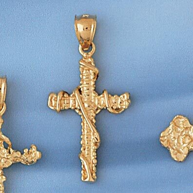 Dazzlers Jewelry Cross Pendant Necklace Charm Bracelet in Yellow, White or Rose Gold 8005, MPN: DZ-…