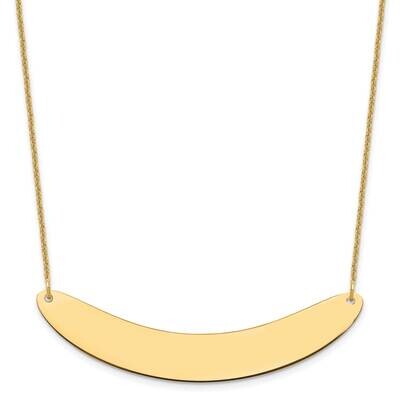 Polished Curved Blank Bar Necklace 14k Gold Large XNA1211Y, MPN: XNA1211Y,