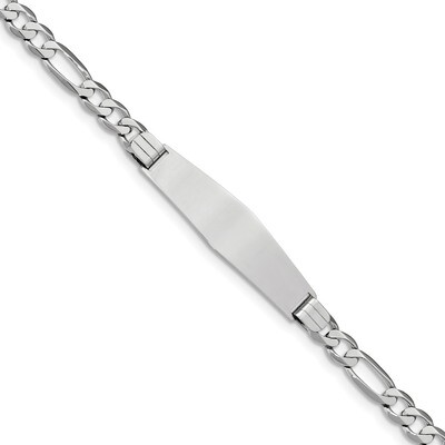 8 Inch Figaro Link Soft Diamond Shape ID Bracelet 14k white Gold FIG160IDCW-8, MPN: FIG160IDCW-8, 8…