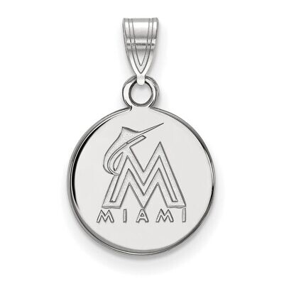 Miami Marlins Small Disc Pendant 14k White Gold 4W012MIN, MPN: 4W012MIN, 886774839288