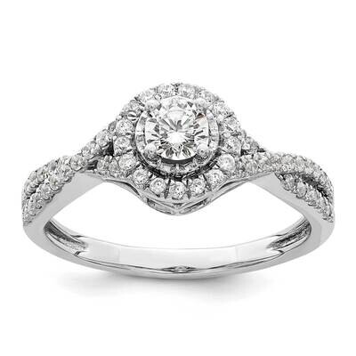 Si1/Si2, G H I, Halo Twist Design Complete Eng Ring 14k White Gold Lab Grown Diamond RM5742E-025-CW…