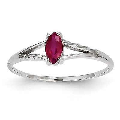 Ruby Birthstone Ring 14k White Gold XBR196, MPN: XBR196, 883957373874