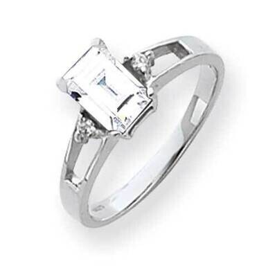 7x5mm Emerald Cut Cubic ZirconiDiamond Ring 14k White Gold Y4758CZ_AA, MPN: Y4758CZ_AA, 883957668932