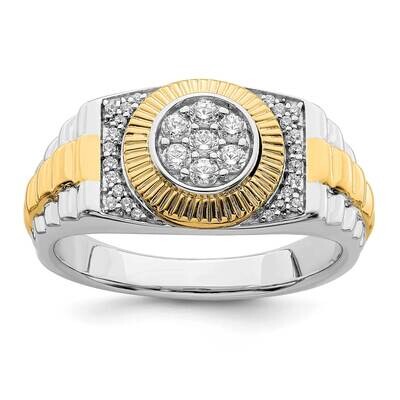 Two-Tone Lab Grown Diamond Si1/Si2, G H I, Men&#39;s Ring 10k Gold RM6650-033-0WYLG, MPN: RM6650-033-0W…