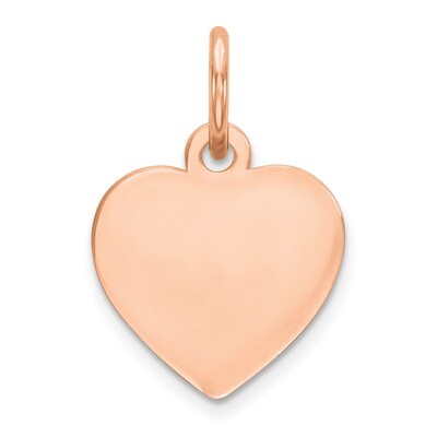 .018 Gauge Engravable Heart Disc Charm 14k Rose Gold Plain XRM194/18, MPN: XRM194/18, 191101369469