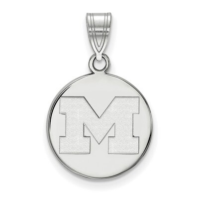 Michigan University of Medium Disc Pendant Sterling Silver SS036UM, MPN: SS036UM, 886774959603