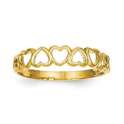 High Polished Heart Band Ring 14k Gold K3900, MPN: K3900, 637218006298