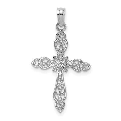 Cut-Out Cross Charm 14k White Gold Polished K8494W, MPN: K8494W,