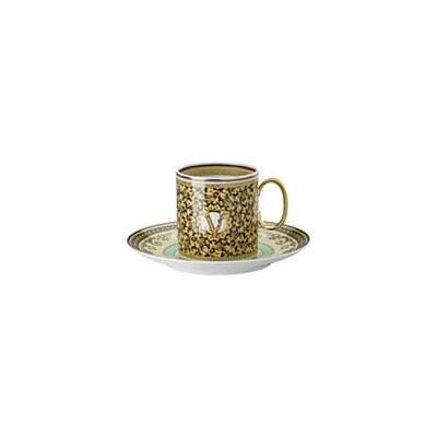 Versace Barocco Mosaic Coffee Cup &amp; Saucer 6 in 6 Inch, MPN: 19335-403728-14740, 790955172579