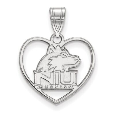 Northern Illinois University Pendant in Heart Sterling Silver SS013NIU, MPN: SS013NIU, 886774692746
