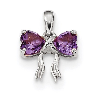 Amethyst Bow Pendant 14k white Gold Polished XBS553, MPN: XBS553, 883957235400