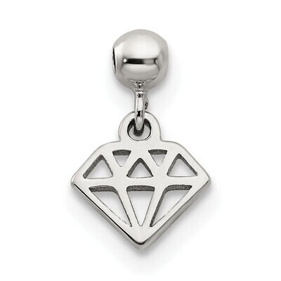 Diamond-Design Charm Sterling Silver Dangle QMM147, MPN: QMM147,