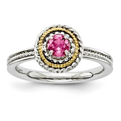 14k Gold Pink Tourmaline Ring - Sterling Silver QSK923, MPN: QSK923, 886774230146
