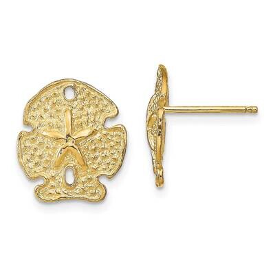 Sand Dollar Earrings 14k Gold Textured TE771, MPN: TE771, 637218036417