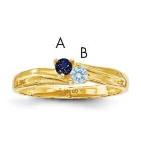 2-Stone Mothers Ring Mounting 14k Polished Gold XMR10/2-7, MPN: XMR10_2--6, 883957151229