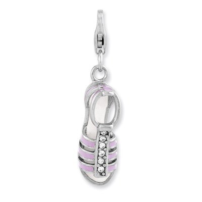 3-D Sandal Charm Sterling Silver Enameled QCC906 by Amore La Vita, MPN: QCC906, 886774236179