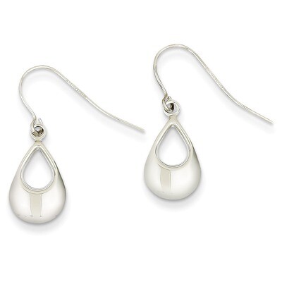 Teardrop Hollow Dangle Earrings 14k White Gold TL846, MPN: TL846, 886774370194