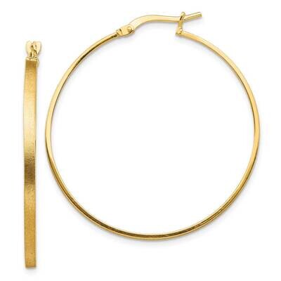 2mm Hoop Earrings 14k Gold Brushed &amp; Polished TF1361, MPN: TF1361, 191101986413