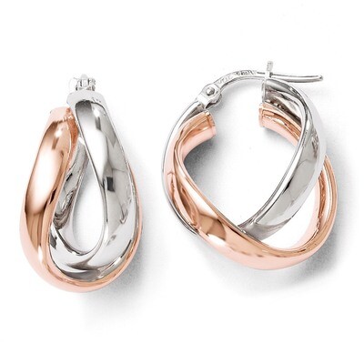 Leslie&#39;s Rose Gold-plated Double Hoop Earrings - Sterling Silver HB-QLE261, MPN: QLE261, 8867745697…