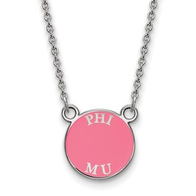 Phi Mu Extra Small Enameled Pendant with 18 Inch Chain Sterling Silver SS012PHM-18, MPN: SS012PHM-1…