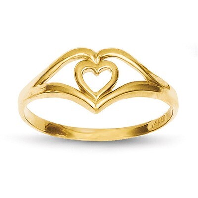 Double Heart Cut-Out Frame Ring 14k Gold K4577, MPN: K4577, 637218082063