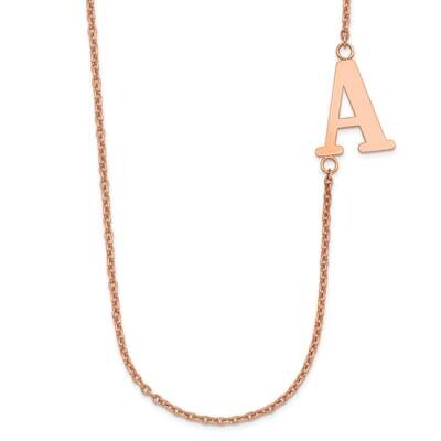 Large Offset Initial Necklace Sterling Silver Rose-plated XNA661RP, MPN: XNA661RP,