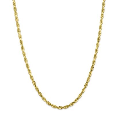 22 Inch 4.5mm Diamond -cut Quadruple Rope Chain 10k Gold 10QT035-22, MPN: 10QT035-22, 191101600777