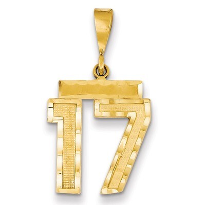 Number 17 Charm 14k Gold Medium Diamond-cut  MN17, MPN: MN17, 883957138992