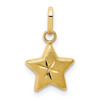 Reversible Diamond-Cut &amp; Satin Puffed Star Charm 14k Gold YC1389, MPN: YC1389, 191101903120