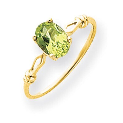 Peridot Ring 14k Gold 7x5mm Oval Y4654PE, MPN: Y4654PE, 883957562971