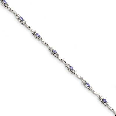 Polished Tanzanite Bracelet 7.5 Inch Sterling Silver QX973TZ, MPN: QX973TZ, 883957638812