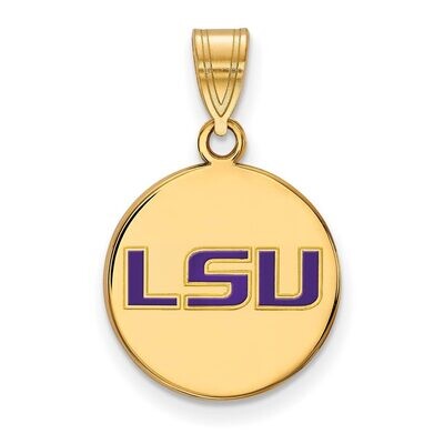 Louisiana State University Medium Enamel Disc Pendant Gold-plated Silver GP034LSU, MPN: GP034LSU, 8…