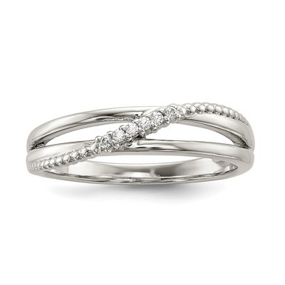 CZ Diamond Ring Sterling Silver QR6723, MPN: QR6723, 886774081687