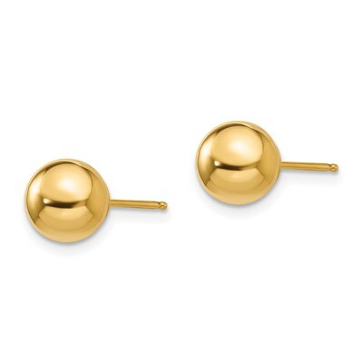 Polished 7mm Ball Post Earrings - 14k Gold SE104 by Madi K, MPN: SE104, 886774998671