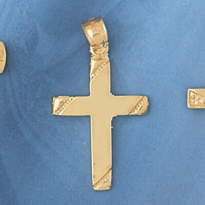 Dazzlers Jewelry Cross Pendant Necklace Charm Bracelet in Yellow, White or Rose Gold 8067, MPN: DZ-…