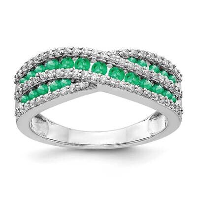 Emerald Fancy Ring 14k White Gold Diamond RM3847-EM-033-WA, MPN: RM3847-EM-033-WA, 883957521541
