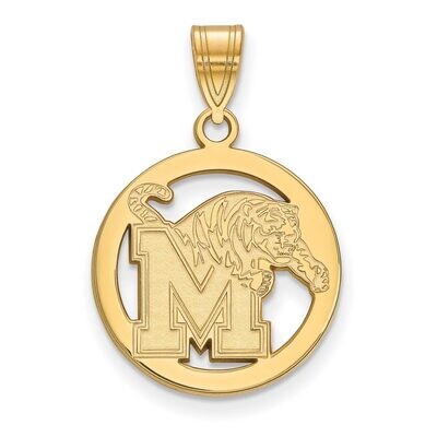 University of Memphis Sm Pendant in Circle Gold-plated Silver GP020UMP, MPN: GP020UMP, 886774925578