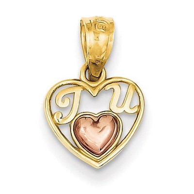 Mini I Love U Charm 14k Two-tone Gold YC454, MPN: YC454, 191101634024