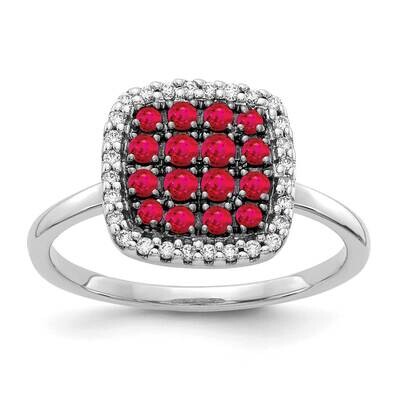 Ruby Ring 14k White Gold Diamond RM5746-RU-016-WA, MPN: RM5746-RU-016-WA, 883957476957