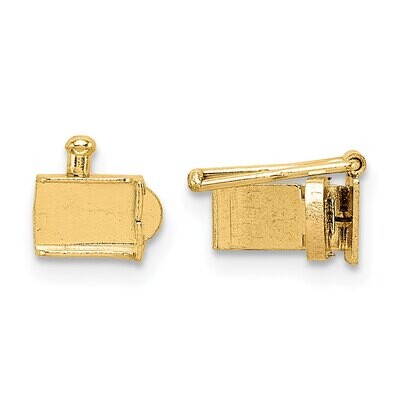 Push Bar Box Clasp 14k Yellow Gold YG1853, MPN: YG1853,