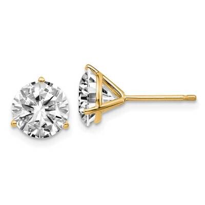 3ct. 7.5mm Round J-K Color Moissanite Earrings 14k Gold YG322-11MB, MPN: YG322-11MB,