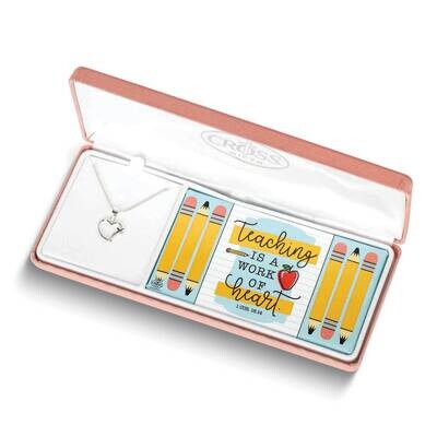 Silver-plated Teaching Heart Gift Boxed Cross Necklace GM24499, MPN: GM24499, 603799251587