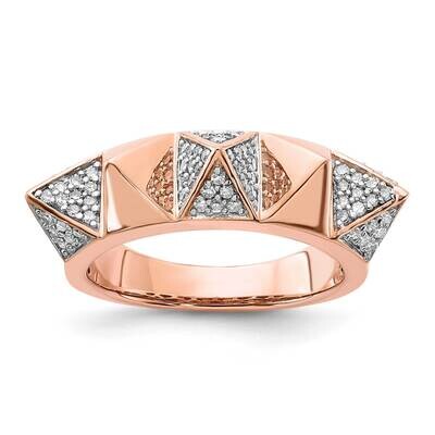 Sterling Silver Rose Gold Plated Diamond Spiked Ring RLD3894-SSRS33