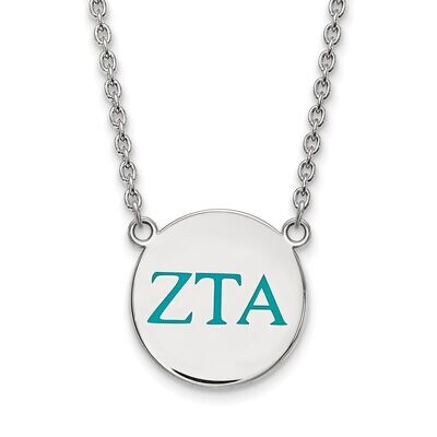 Zeta Tau Alpha Small Enameled Pendant with 18 Inch Chain Sterling Silver SS028ZTA-18, MPN: SS028ZTA…