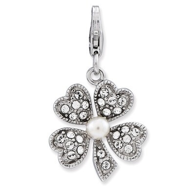 FW Cultured Pearl Flower with Lobster Clasp Charm Sterling Silver QCC719, MPN: QCC719, 886774234557
