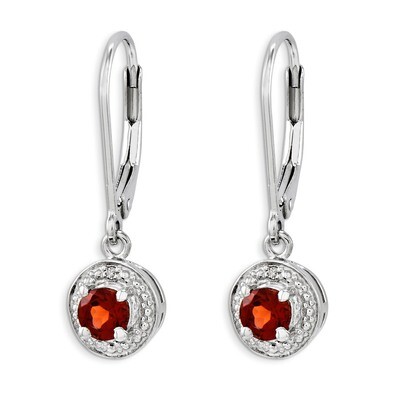 January Garnet Earrings Sterling Silver Diamond QBE11JAN, MPN: QBE11JAN, 886774187495