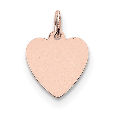 .011 Gauge Engravable Heart Disc Charm 14k Rose Gold Plain XRM195/11, MPN: XRM195/11, 191101369476