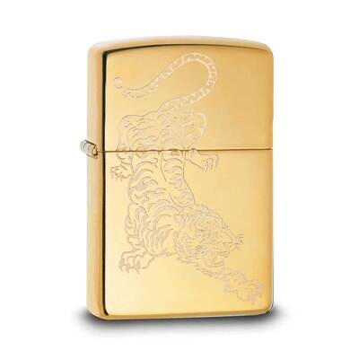 Zippo High Polish Lustre Tiger Lighter Brass GM22111, MPN: GM22111, 191693091380